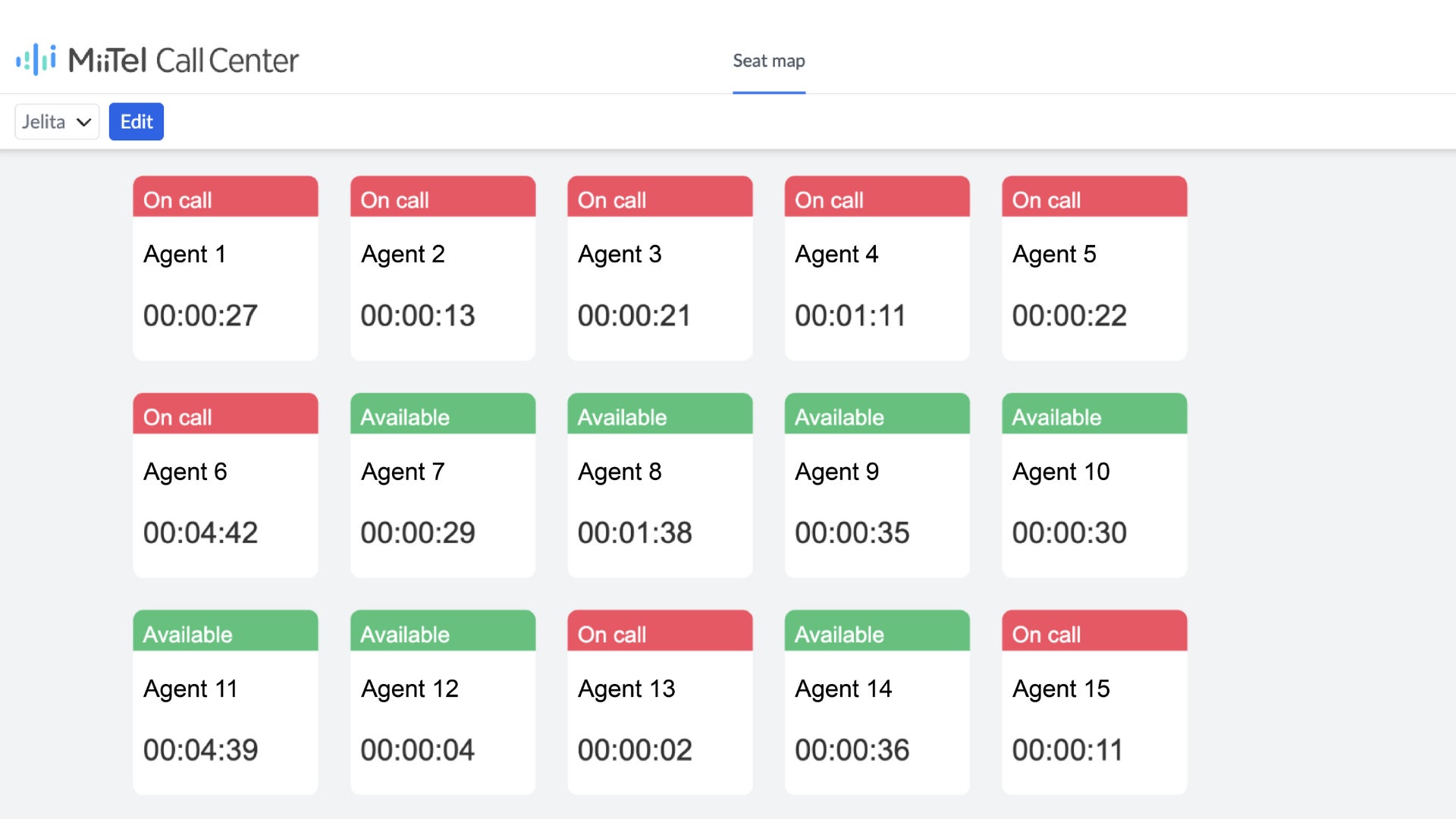 MiiTel Call Center機能を利用した発信マネジメントの画面