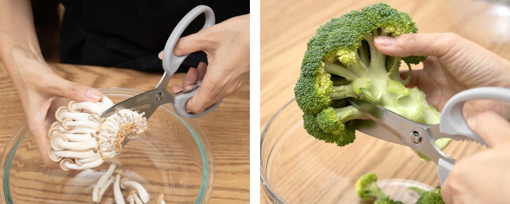 キノコやブロッコリーなどの下処理