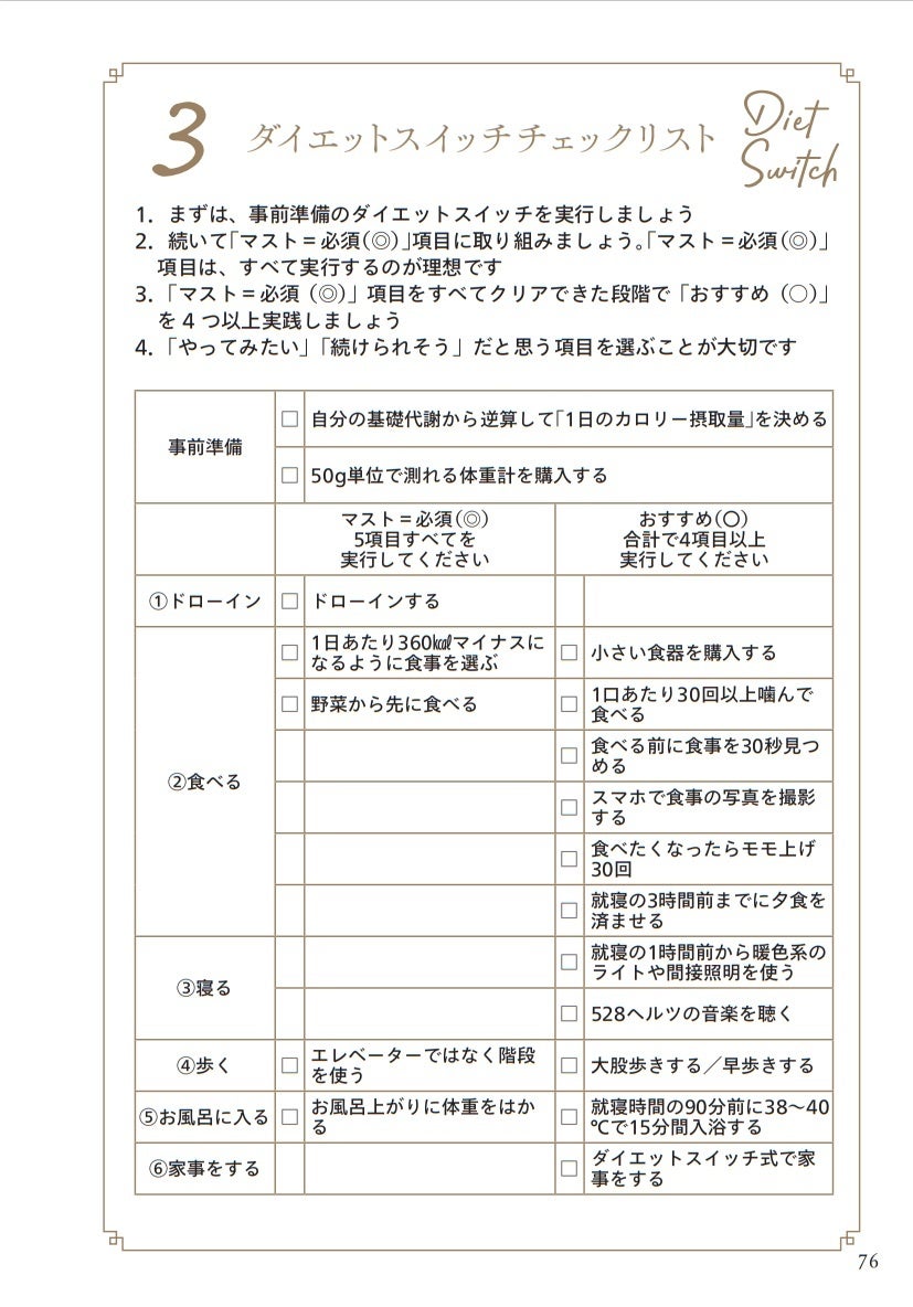 日常動作を見直す「ダイエットスイッチ」