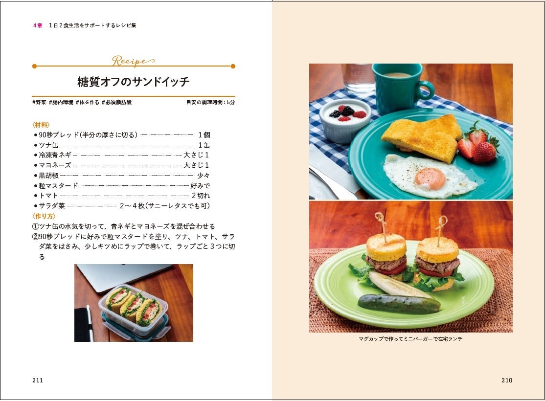 1日2食生活をサポートするレシピ集も