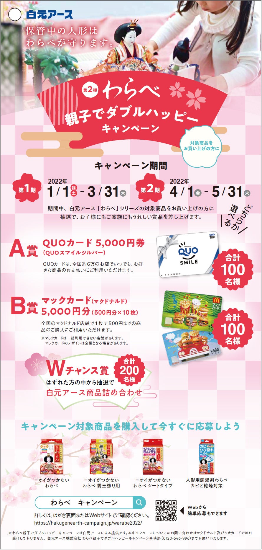 店頭設置の応募はがきデザイン