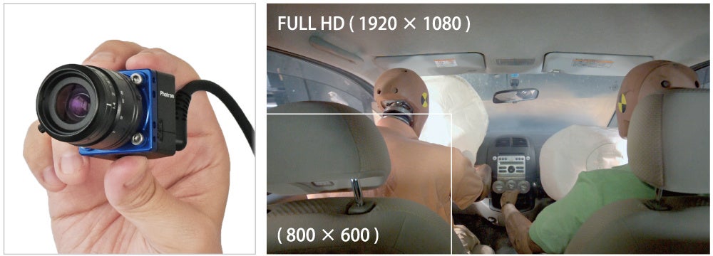 図8.フルHD撮影可能なHD-Cam     図9.HD-CamとST-Camの解像度比較。HD-Camは広範囲撮影が可能。