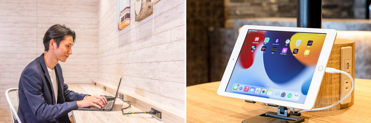 Wi-Fi&CHARGING_快適なWi-Fi、充電用USBポートも充実  TABLET_観光地や周辺情報の検索に便利