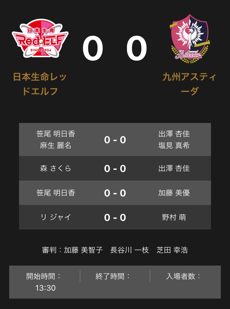 ノジマTリーグ 20222023シーズン 公式戦 11月3日開催 日本生命レッドエルフvs九州アスティーダ 対戦オーダー発表 一般社団