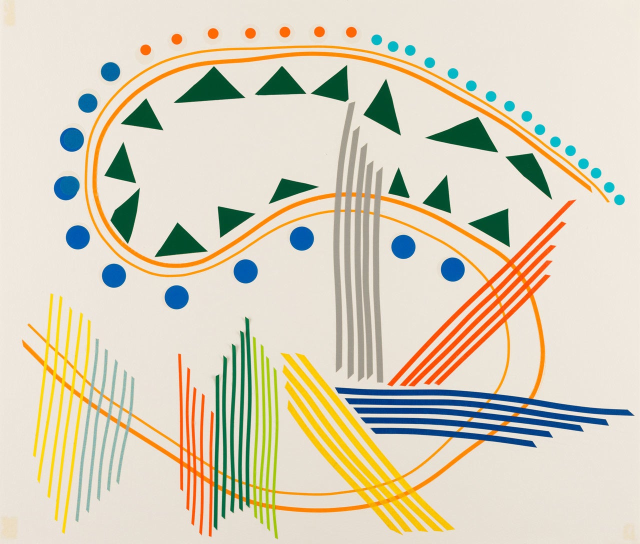 《竹のリズム》2004 　ラインテープ、カッティングシート、シール、紙 　Photo：art space co-jin アートと障害のアーカイブ・京都