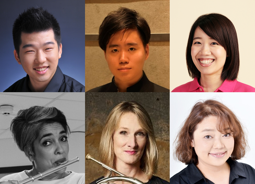 上段：左から北村明日人、高倉圭吾、伊原小百合／下段：左からアミーナ・フサイン、ナオミ・アタートン、河合祐三子