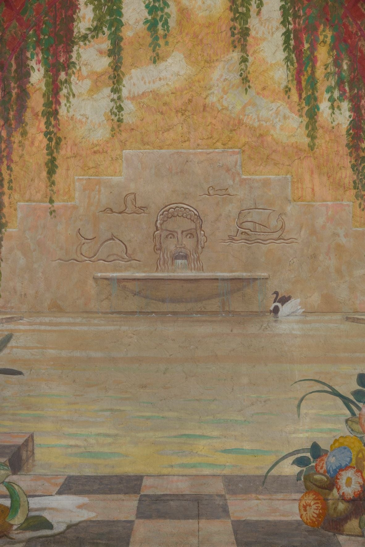 東京都庭園美術館本館　大食堂 壁画 アンリ・ラパン作