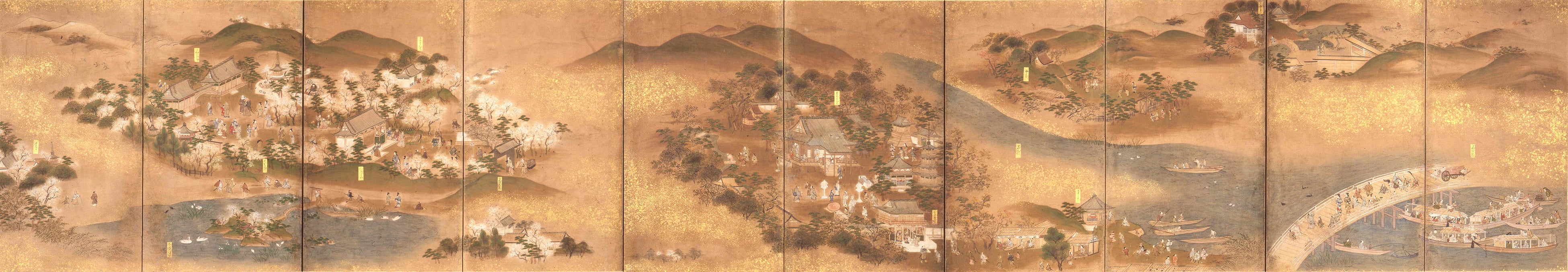 「江戸名所図屏風」　 17世紀末頃　東京都江戸東京博物館蔵