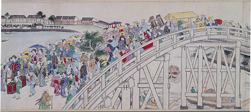 鶴岡蘆水　「隅田川両岸一覧」 上巻（部分） 天明元年（1781）　東京都江戸東京博物館蔵