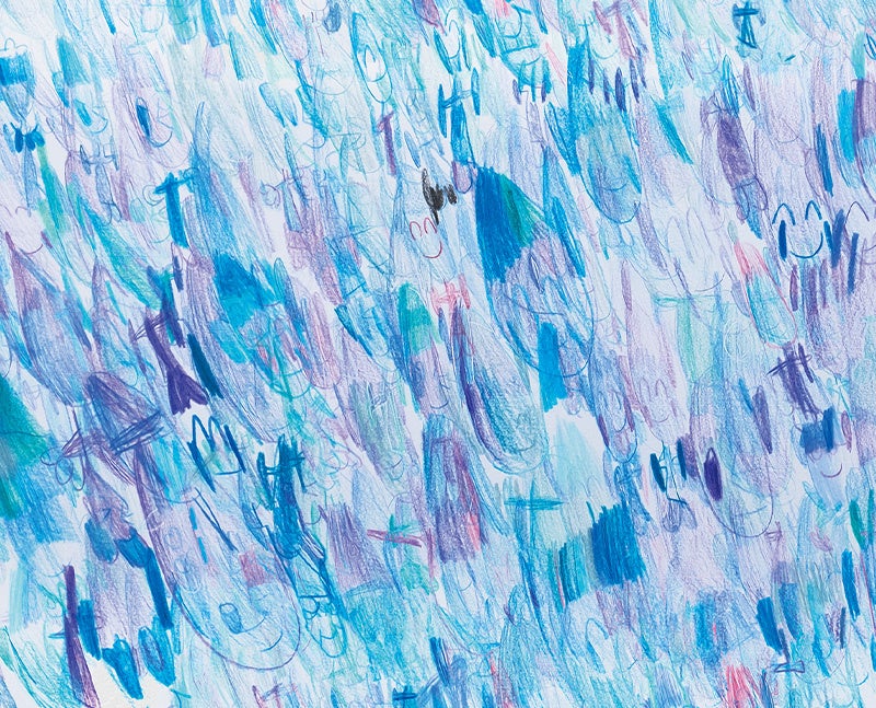 作品：「おしゃれしている人」 作家： 山﨑 菜那さん　在籍：やまなみ工房（滋賀県）