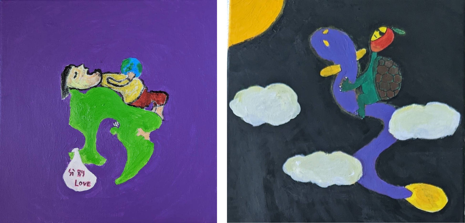 左:作品1「ゴールド大崎」 右:作品2「昇り鰻」