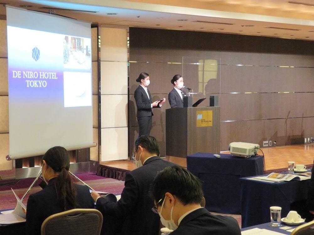 昼・夜間部ブライダル科によるブライダルゼミ A-1チーム（昼ブライダル科）「DE NIRO HOTEL TOKYO」による発表