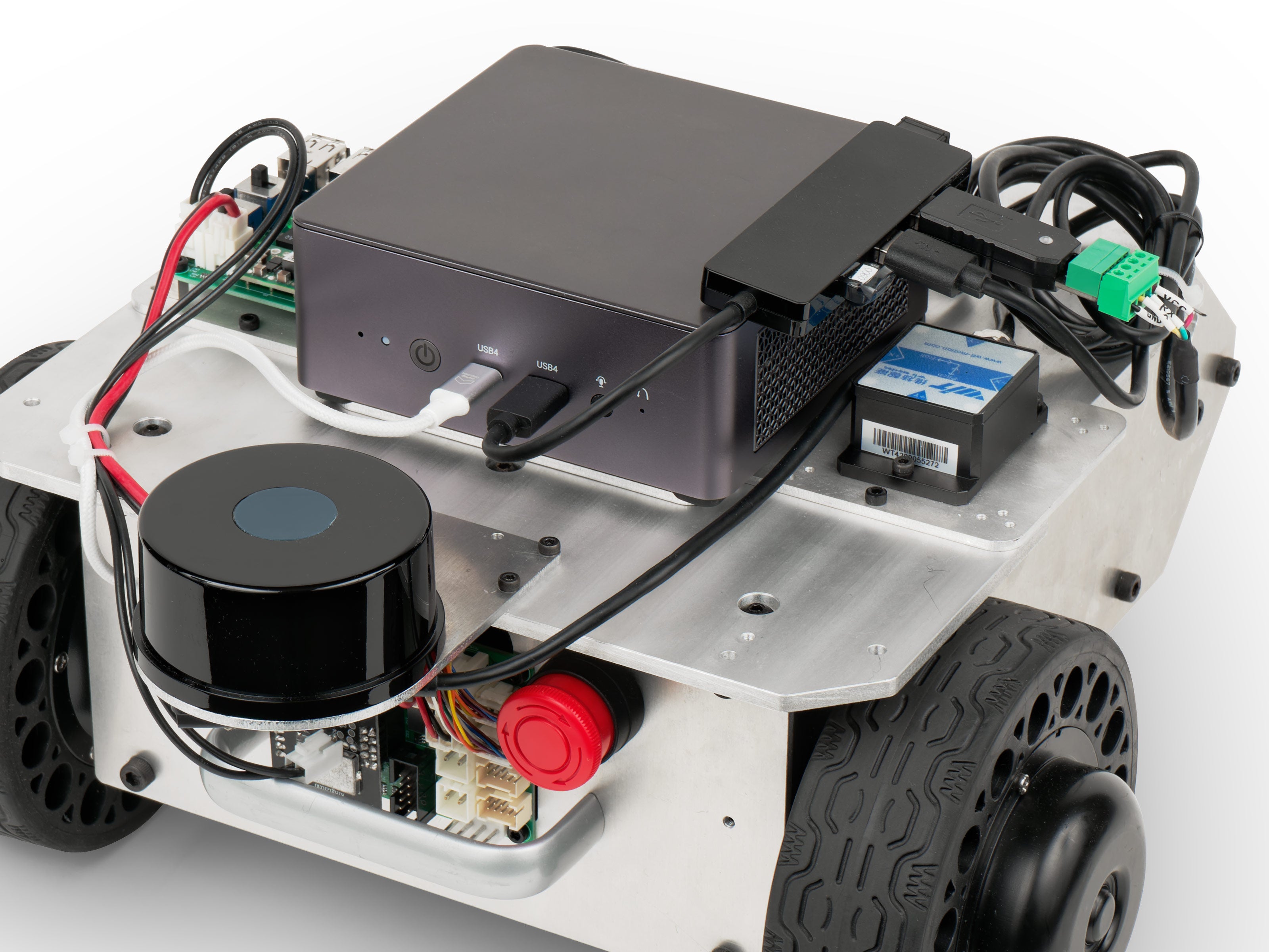 @mobi対応ハードウェアセット 搭載例 （研究開発用台車ロボット本体は別売）