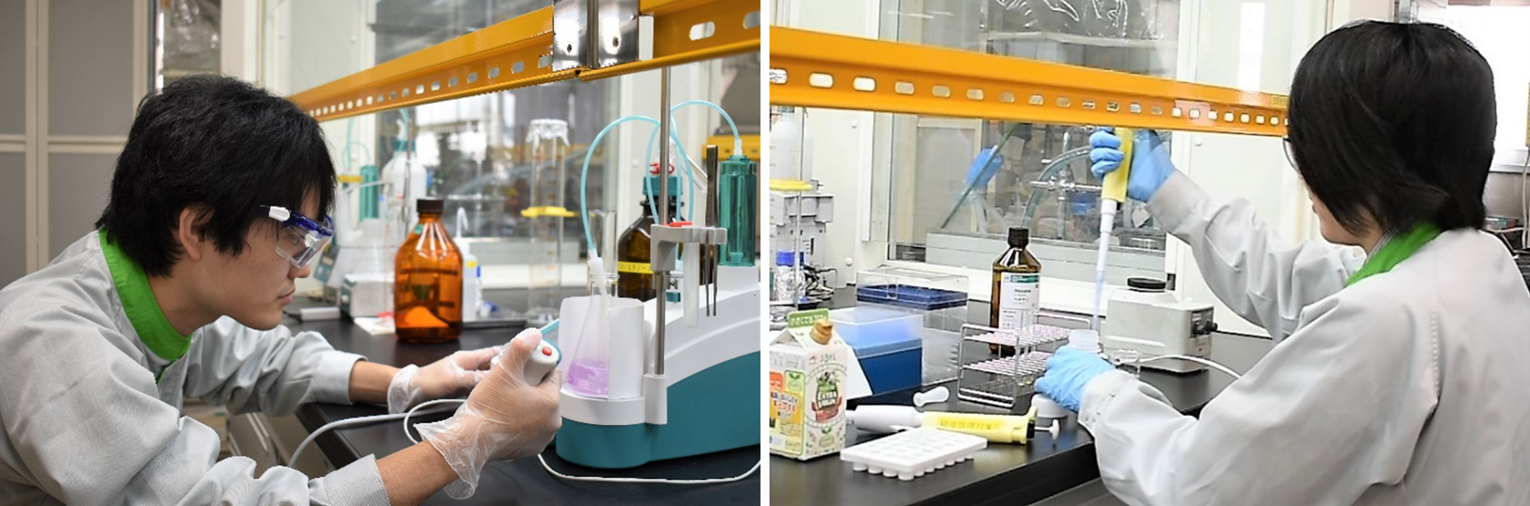 画像：当社のオリーブオイル理化学分析風景