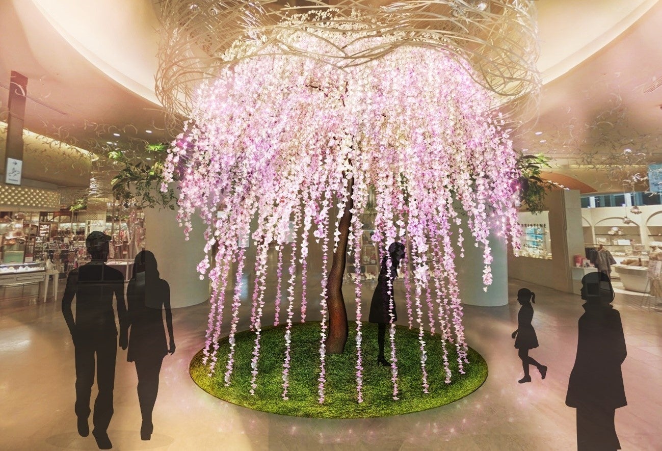 Oioi Naked 有楽町 マルイに リサイクルフラワーと間伐木の桜にnakedのライティング演出が融合した枝垂桜 しだれざくら オブジェが登場 株式会社丸井グループのプレスリリース Oioi Naked 有楽町 マルイに リサイクルフラワーと間伐木の桜にnakedのライティング演出が融合した枝垂桜 しだれざくら オブジェが登場 株式会社丸井グループのプレスリリース