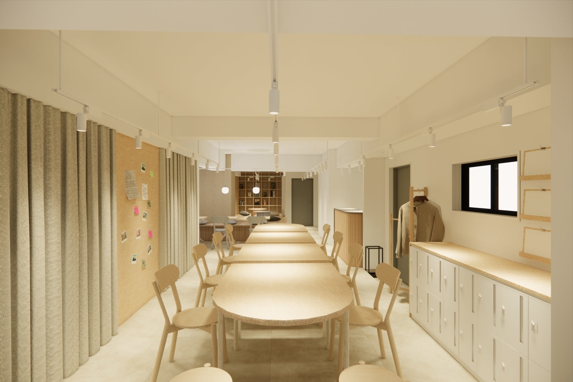 1F ワークプレイス 内観パース（完成イメージ）