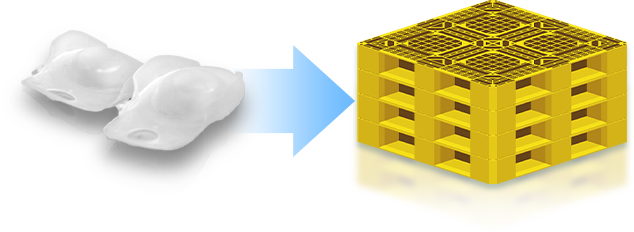 コンタクトレンズの空ケースを 回収して物流パレットに再資源化