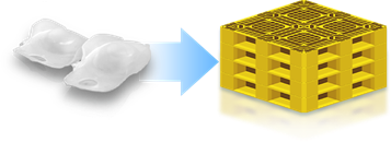 コンタクトレンズの空ケースを 回収して物流パレットに再資源化