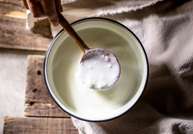 水や牛乳、豆乳と混ぜるだけ。はすやの粉ヨーグルト