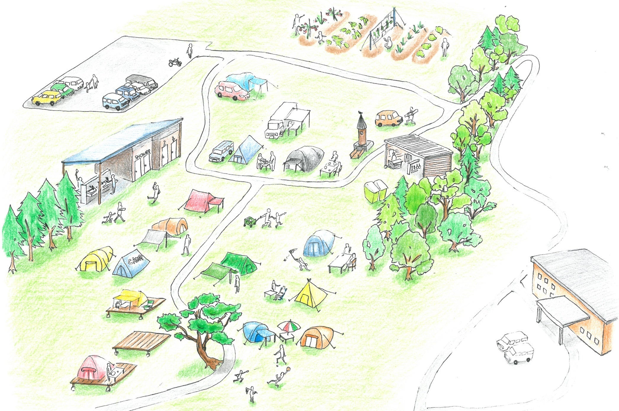 開放的なゲレンデキャンプのイメージ