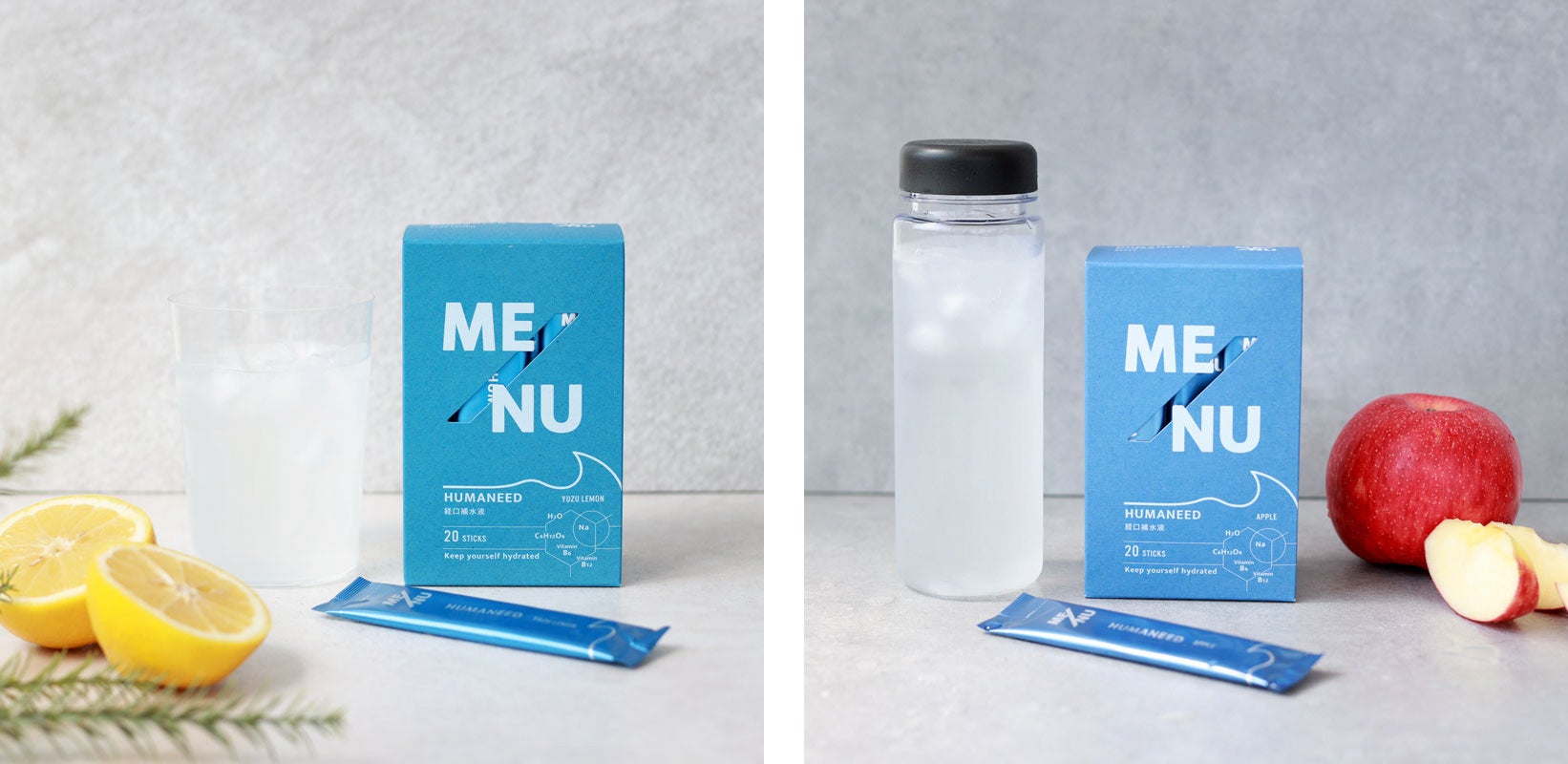 左：ゆずレモン　右：アップル