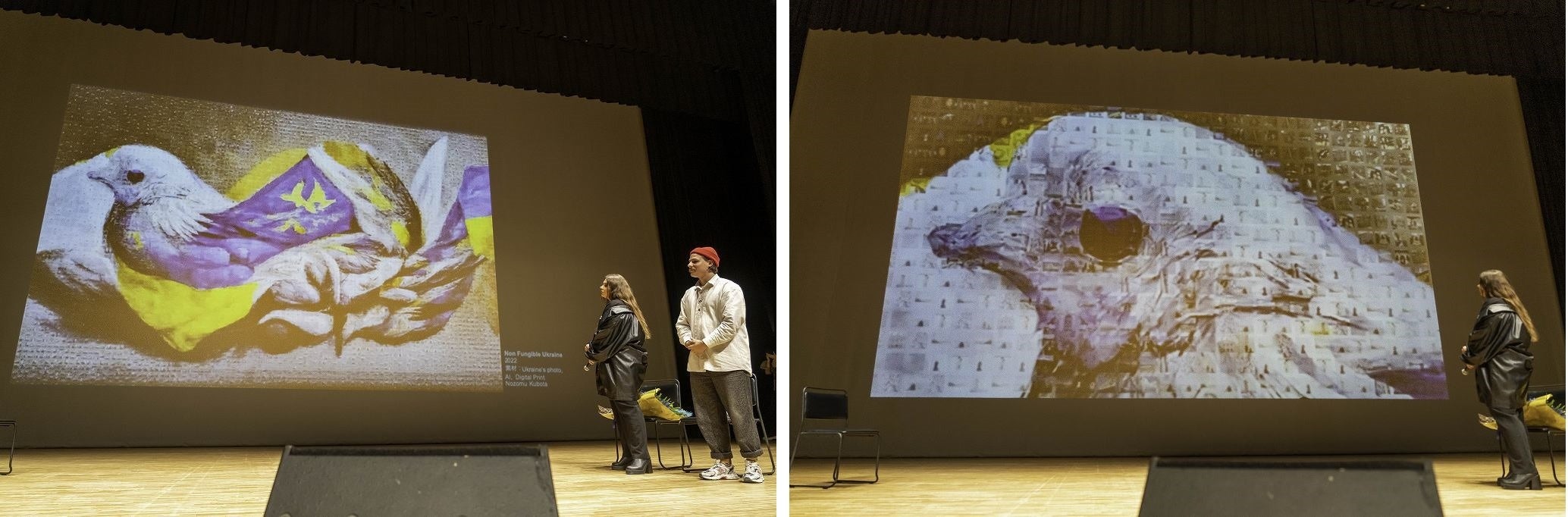 「KAZKA来日文化交流会」での窪田氏作成NFTアート披露