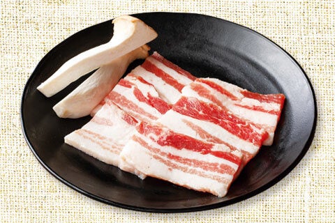 国産黒豚カルビ エリンギ添え