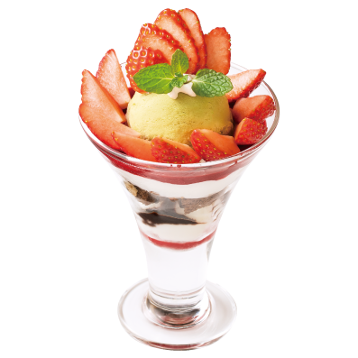 いちごとピスタチオの贅沢パフェ