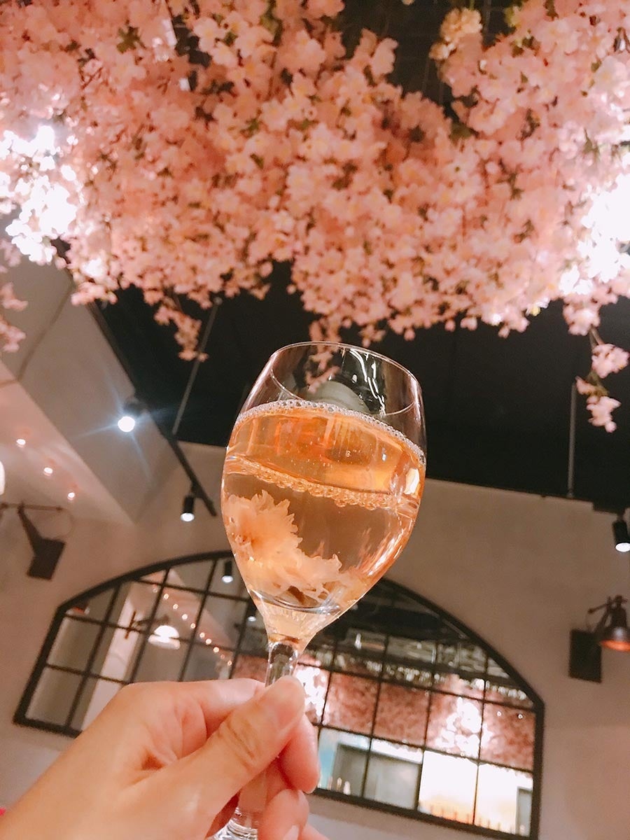 お花見仕様の映える店内