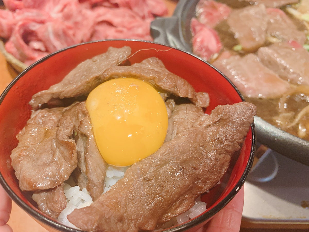 追加ごはんで「贅沢牛丼」