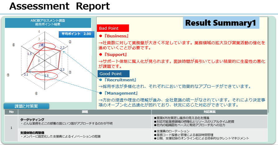 アセスメントレポートのイメージ