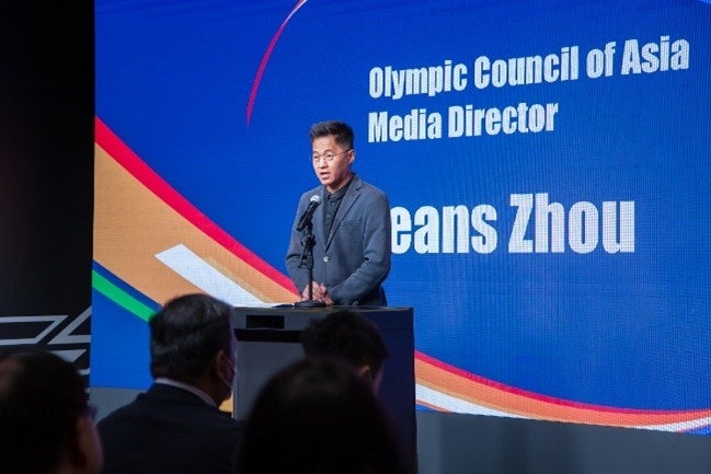 イベントにはアジアオリンピック評議会のJeans Zhou氏も駆けつけ、各国の代表選手を激励