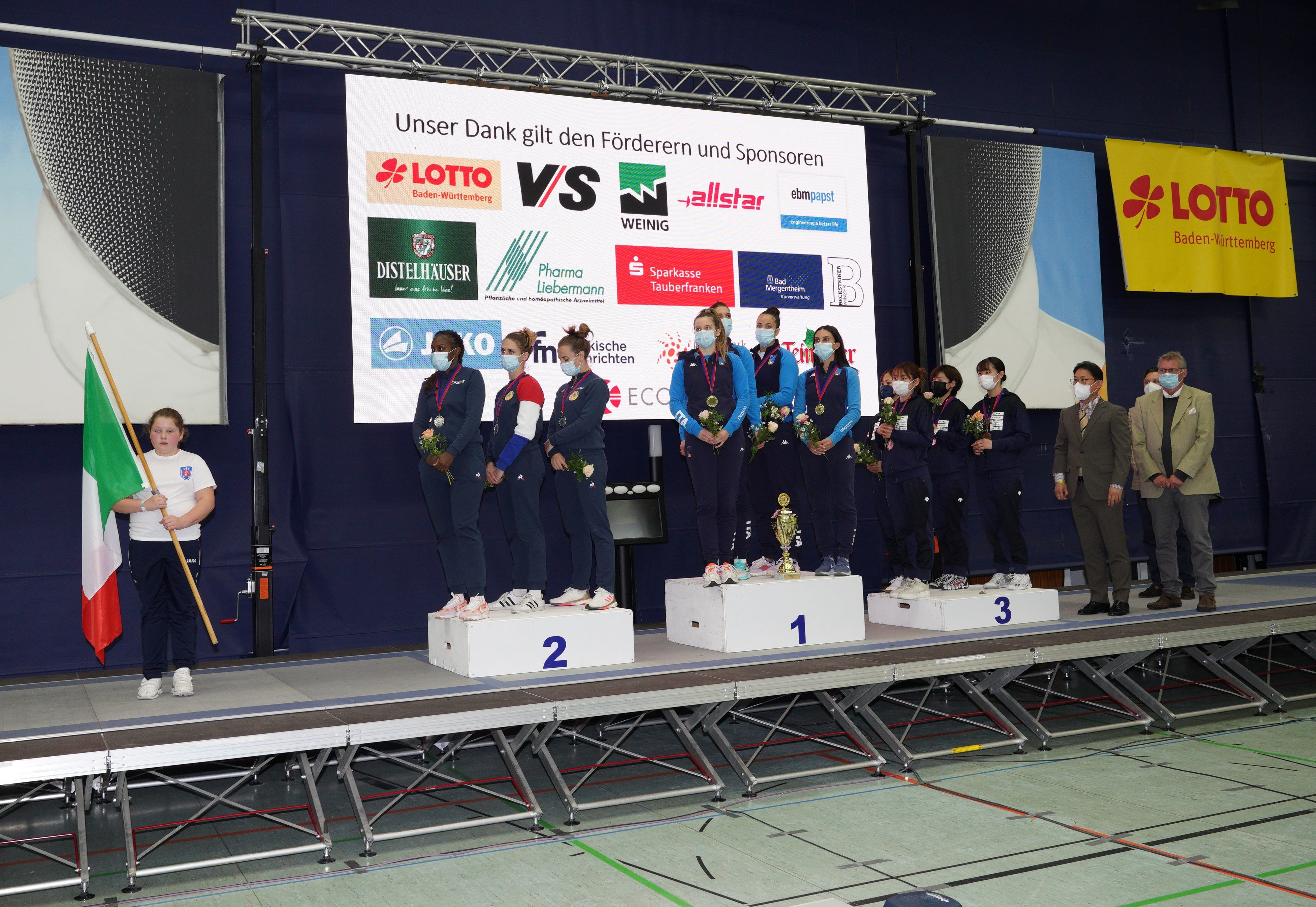 優勝イタリア、2位フランス、3位日本