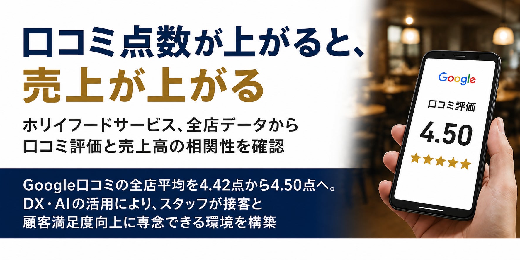 口コミ評価が売上を左右する時代へ ホリイフードサービスが全店データで相関関係を実証