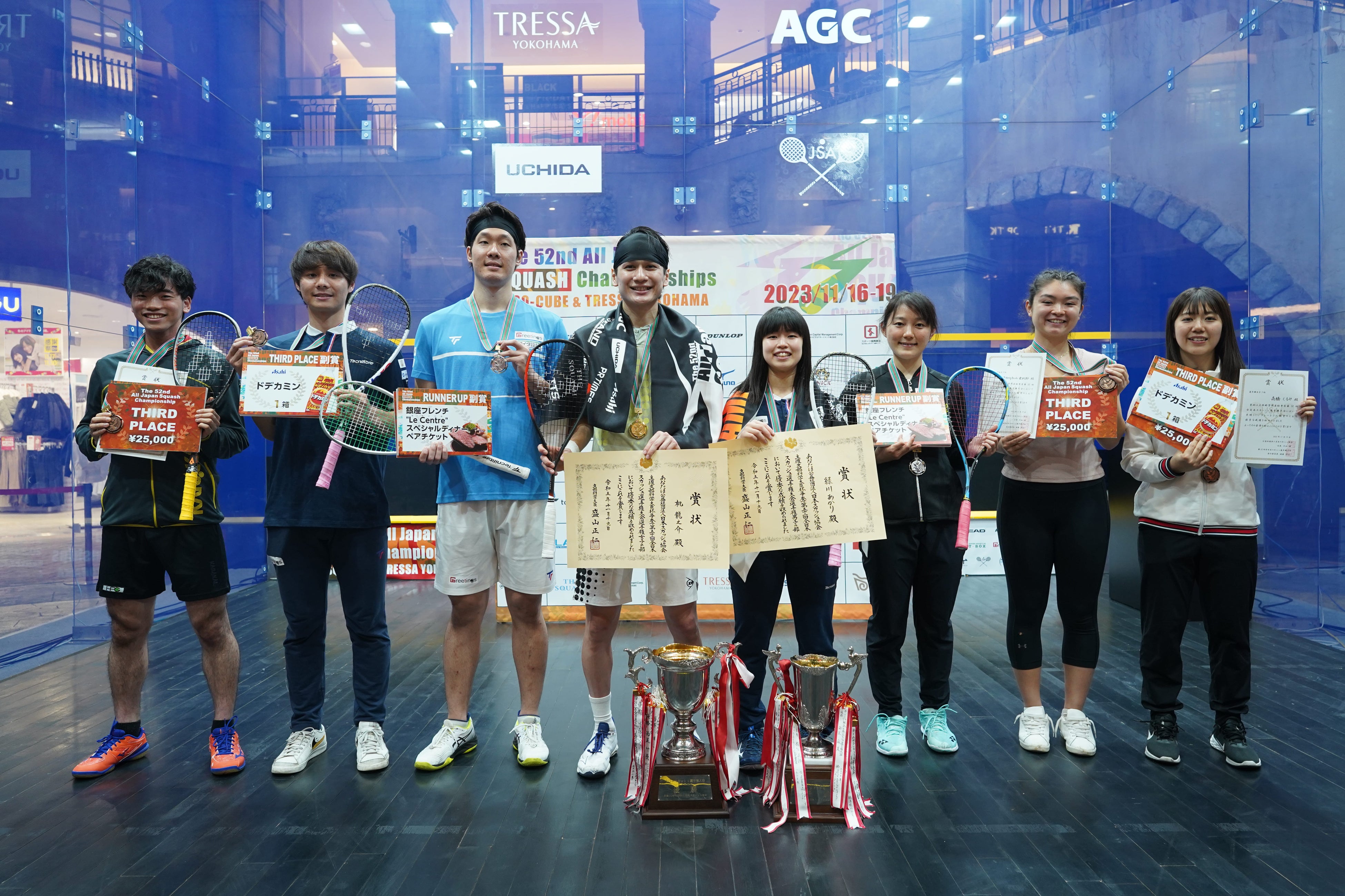 選手権男女の入賞者