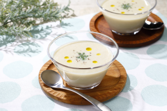 焼き芋の豆乳冷製スープ