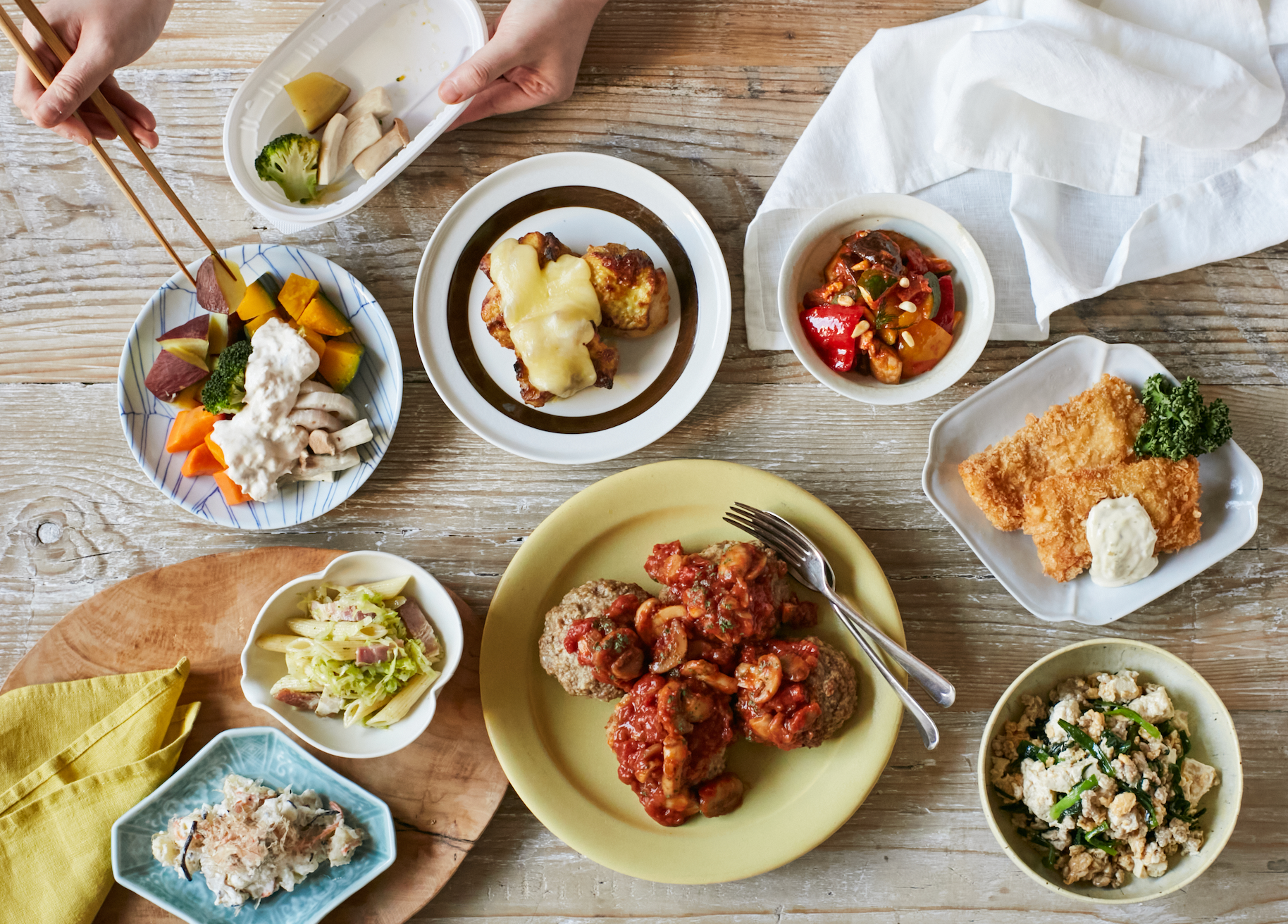 実際の商品を用いた盛り付けイメージ