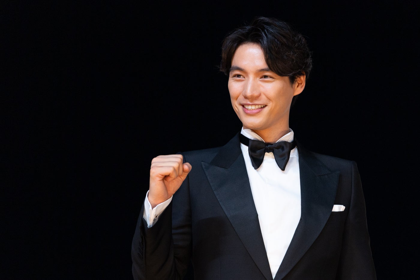 表彰式前に行われたインタビューの様子