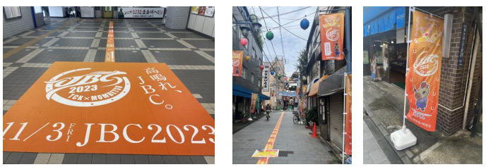 立会川駅構内及び商店街の装飾の様子