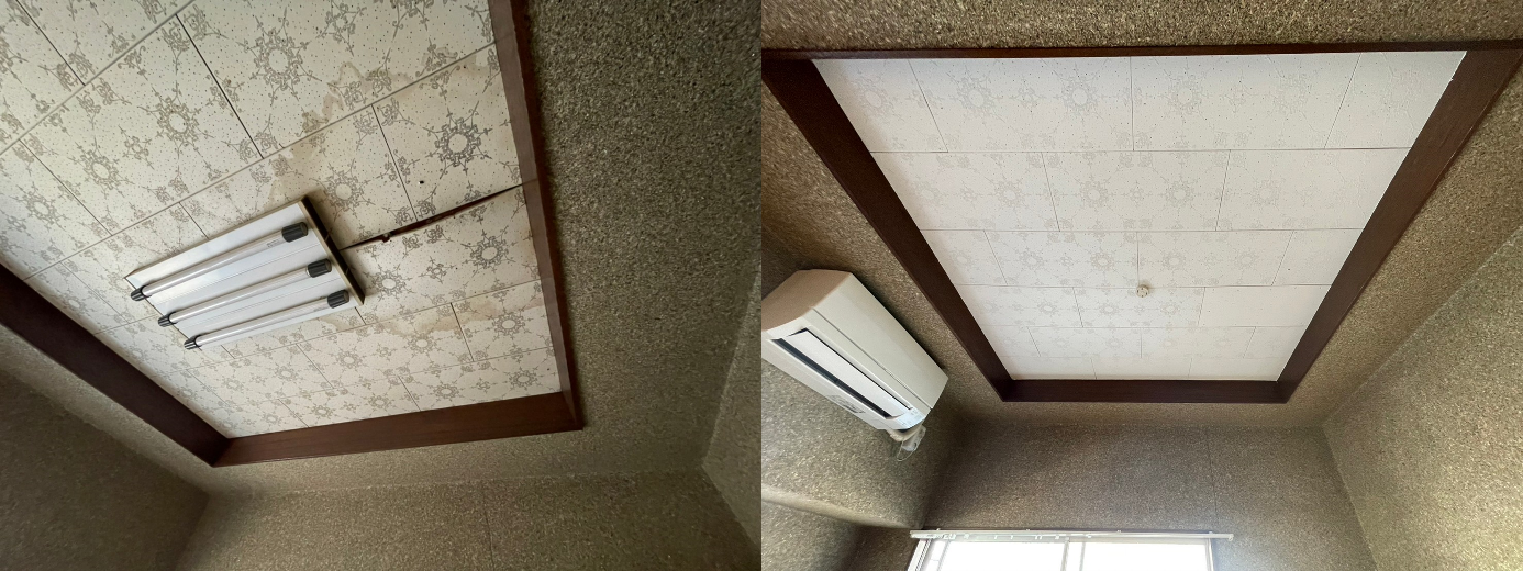 雨漏り補修　左：Before　右：After