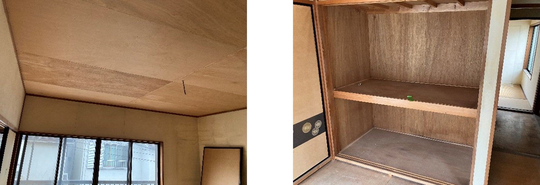 獣害による被害があった箇所 After(内装工事前)