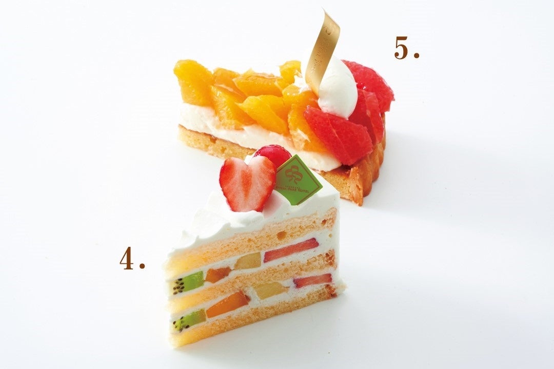 4.カラフルショートケーキ　5.柑橘タルト