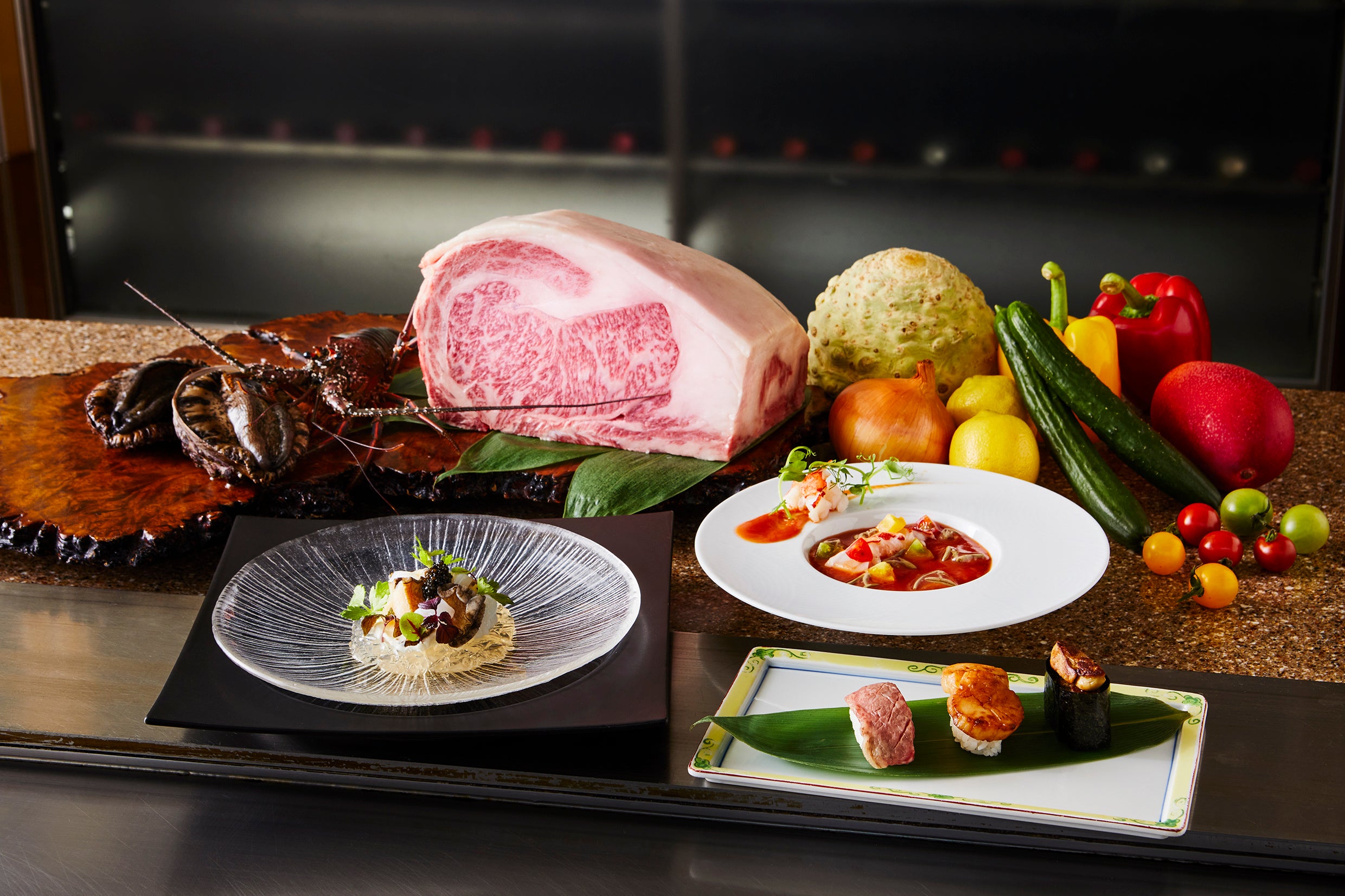 「松阪牛と鮑、ロブスターの饗宴」