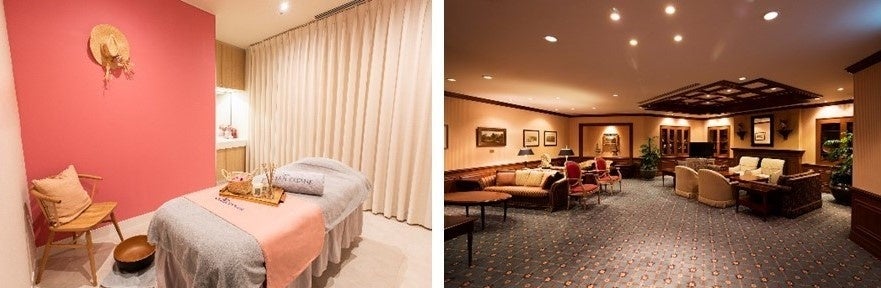 左から）スパトリートメント、エステ プロ・ラボ　コラボカフェ