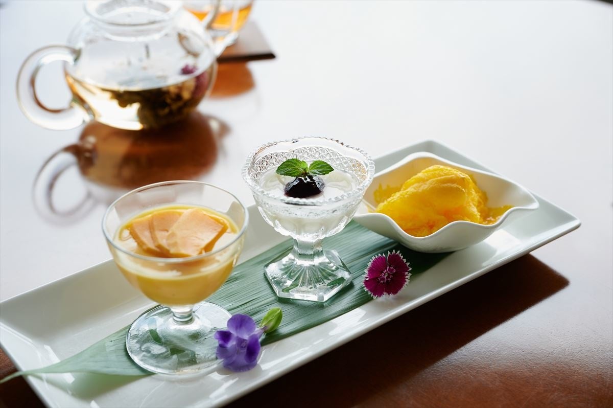 ・マンゴープリン　・杏仁豆腐 ハスカップソース　・タピオカ入り台湾式スノーアイス