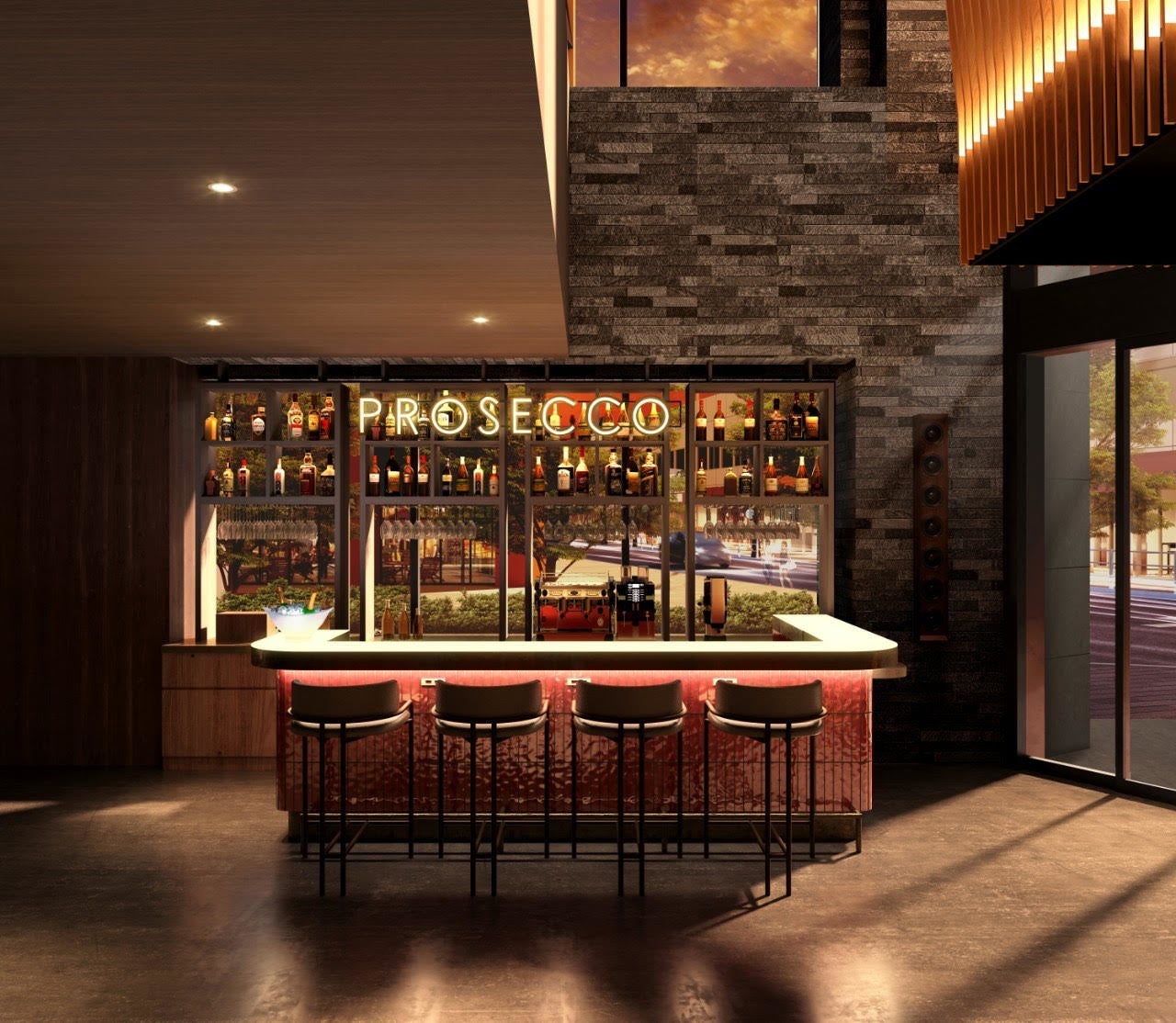 『PROSECCO BAR』（イメージ） ウェイティングバーとして、またコリドー街の新たな待ち合わせスポットとしてご利用いただけます。