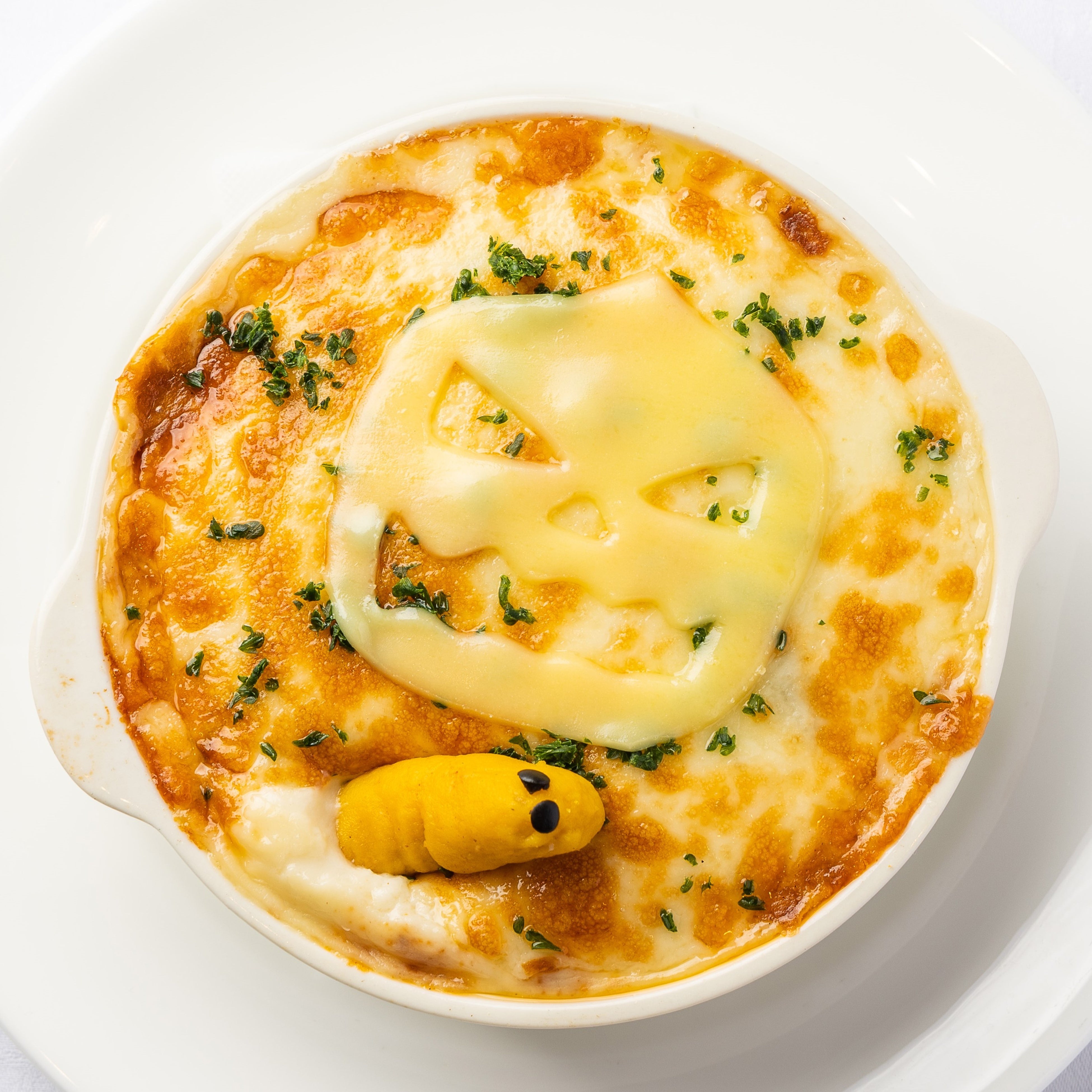 南瓜ニョッキと木の子のミートグラタン 「ジャック・オー・ランタン」