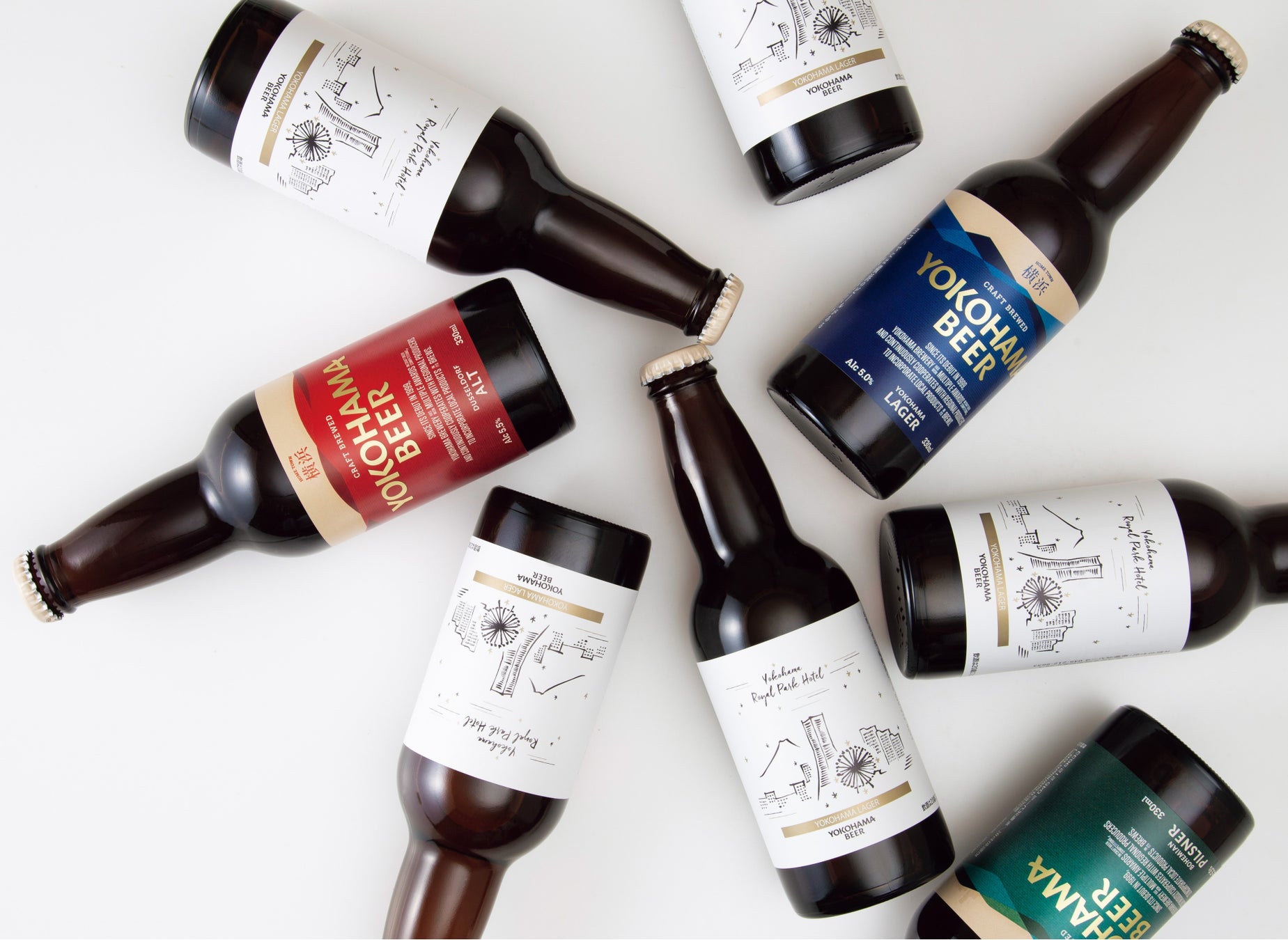 「横浜ビール」と提携したオリジナルラベルのビール