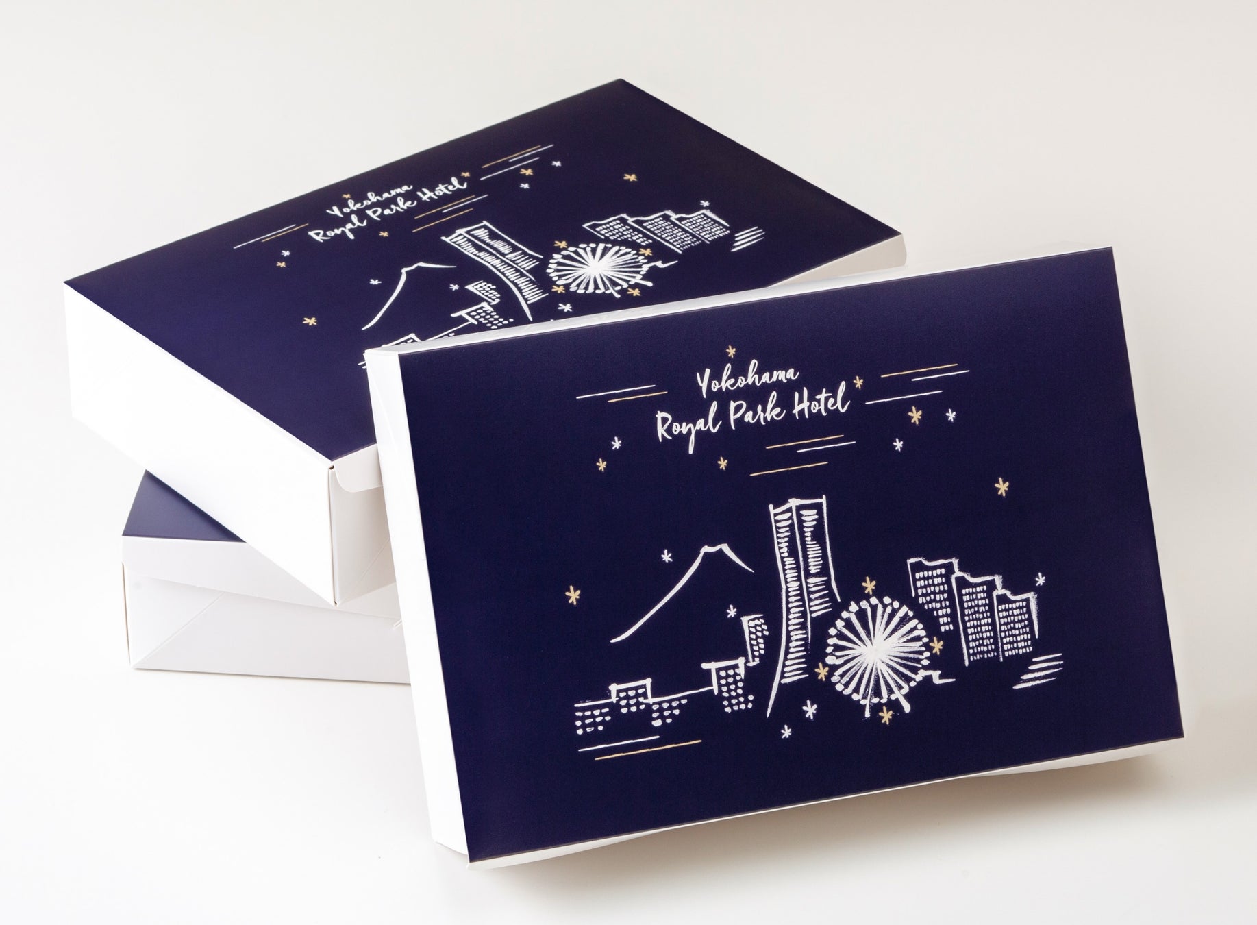 みなとみらいのイラストを描いたオリジナルボックス