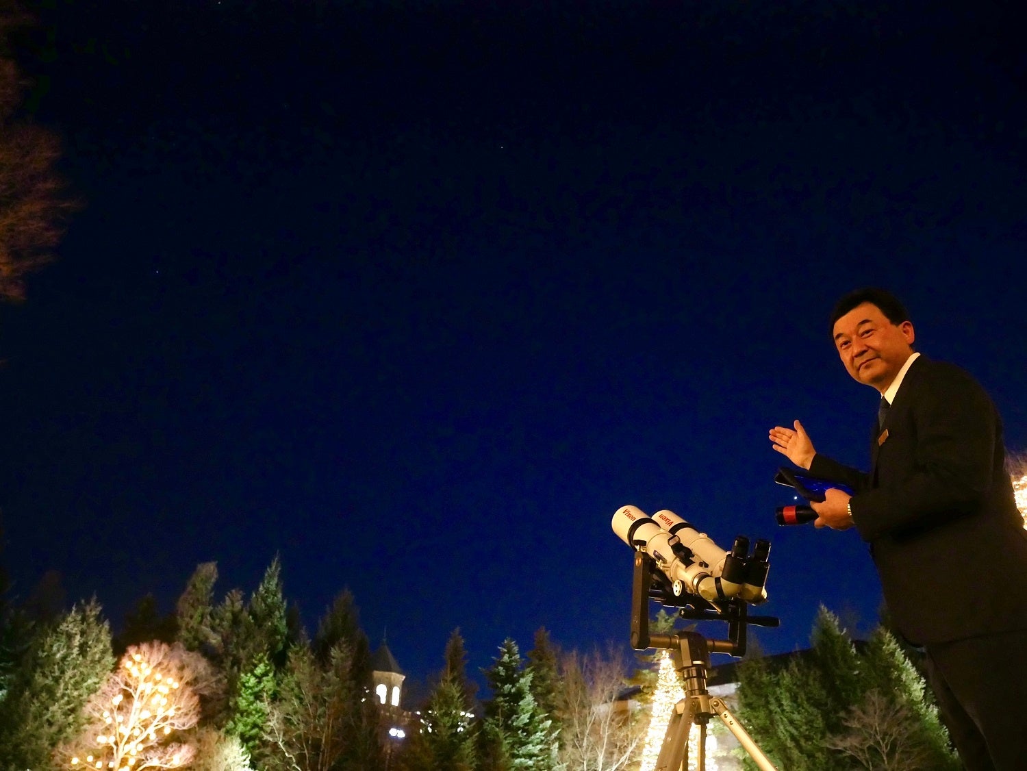 ホテルガーデンから星空を観望できる